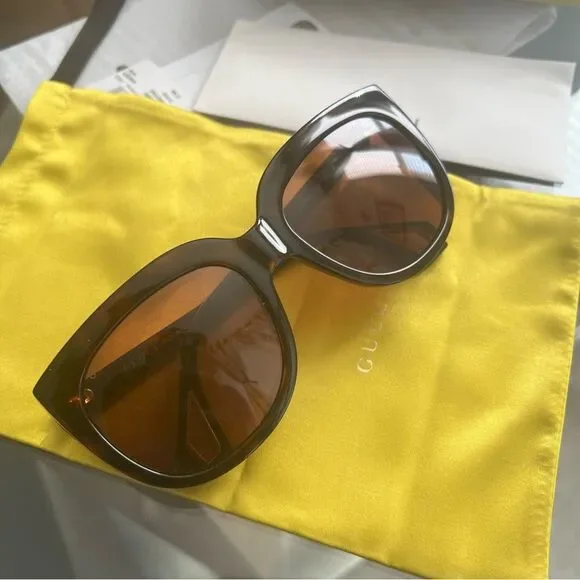 Gucci Fashion Sunglasses in Havana Brown, NWT, Full Inclusion - Picture 5 of 15